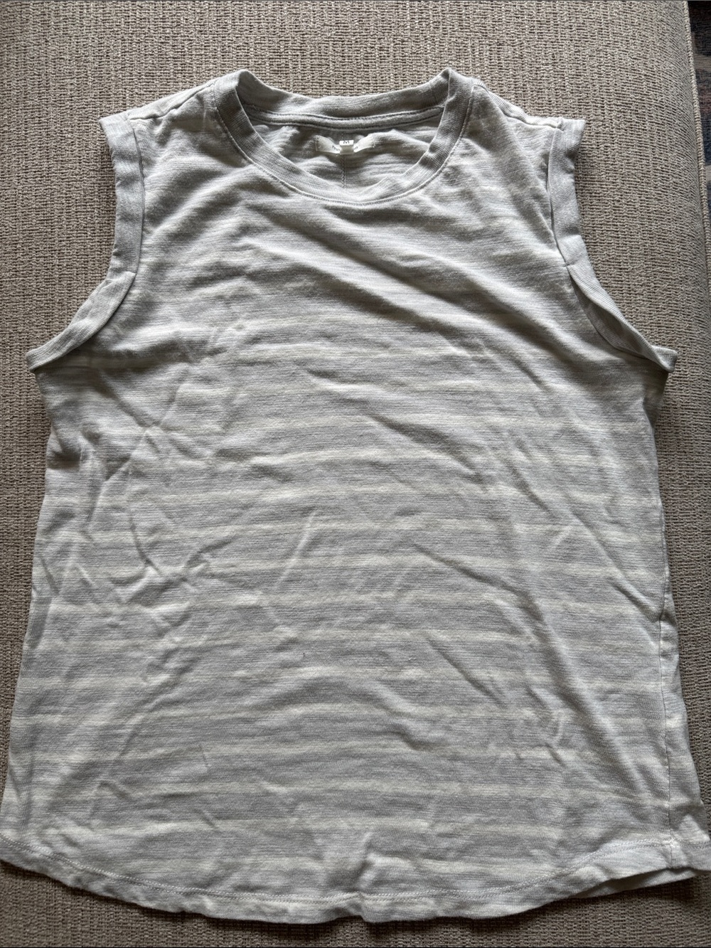 Maurices Light Heather Gray Striped Crewneck Tank
